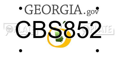 CBS852 Georgia License Plate