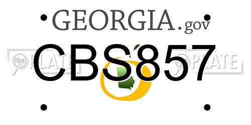 CBS857 Georgia License Plate