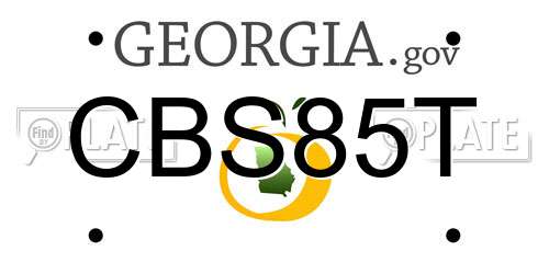 CBS85T Georgia License Plate