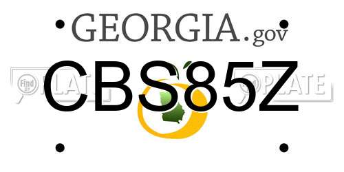 CBS85Z Georgia License Plate