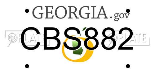 CBS882 Georgia License Plate