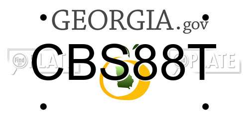 CBS88T Georgia License Plate