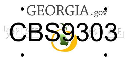 CBS9303 Georgia License Plate