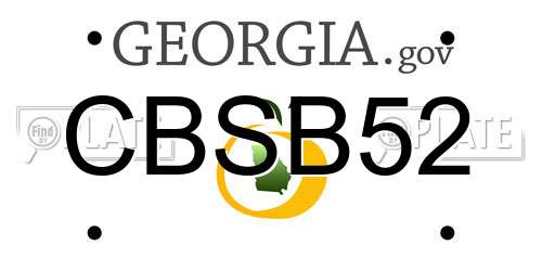 CBSB52 Georgia License Plate