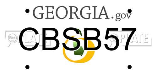 CBSB57 Georgia License Plate
