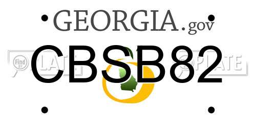 CBSB82 Georgia License Plate