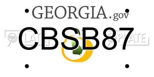 CBSB87 Georgia License Plate