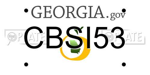 CBSI53 Georgia License Plate