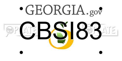 CBSI83 Georgia License Plate