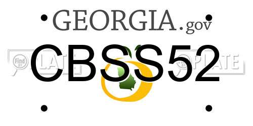 CBSS52 Georgia License Plate