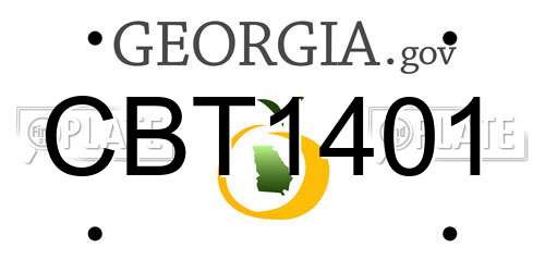 CBT1401 Georgia License Plate