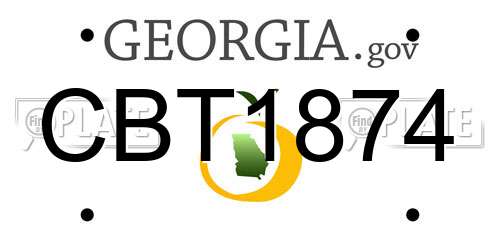 CBT1874 Georgia License Plate