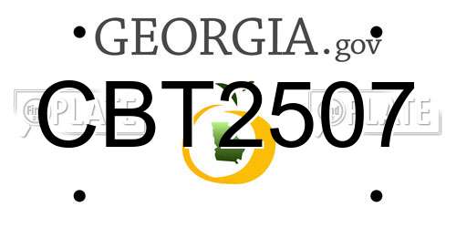 CBT2507 Georgia License Plate
