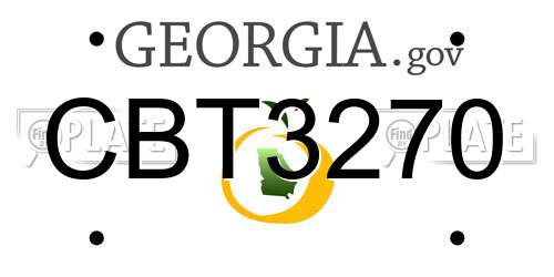 CBT3270 Georgia License Plate