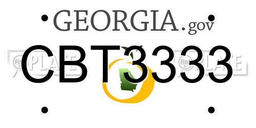 CBT3333 Georgia License Plate