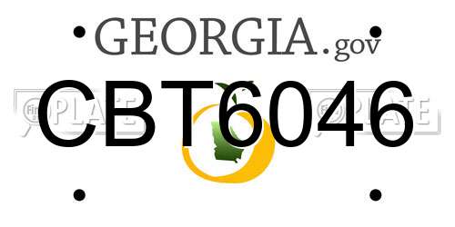 CBT6046 Georgia License Plate