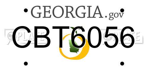 CBT6056 Georgia License Plate