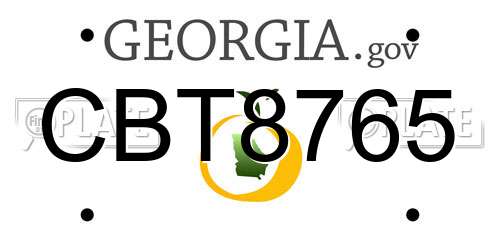 CBT8765 Georgia License Plate