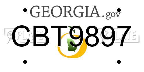 CBT9897 Georgia License Plate