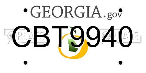 CBT9940 Georgia License Plate