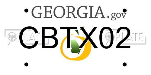 CBTX02 Georgia License Plate