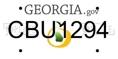CBU1294 Georgia License Plate