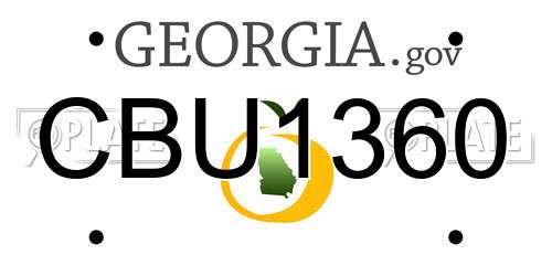 CBU1360 Georgia License Plate
