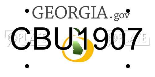 CBU1907 Georgia License Plate
