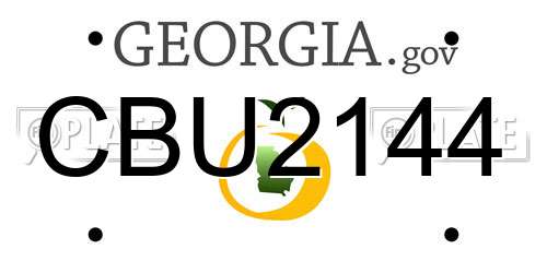 CBU2144 Georgia License Plate