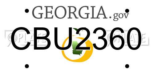 CBU2360 Georgia License Plate