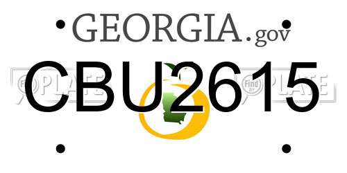 CBU2615 Georgia License Plate