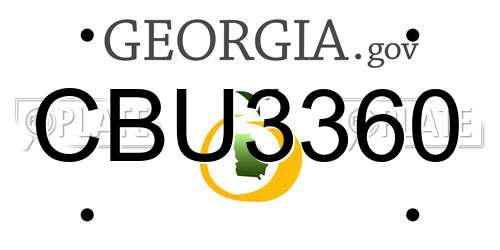 CBU3360 Georgia License Plate