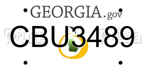 CBU3489 Georgia License Plate