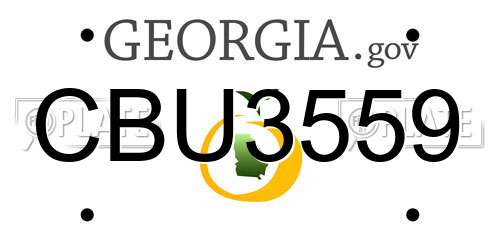 CBU3559 Georgia License Plate