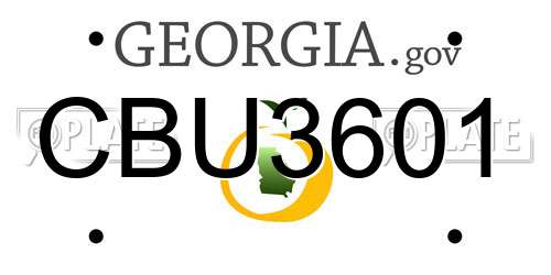 CBU3601 Georgia License Plate