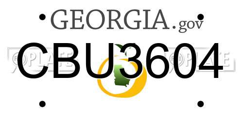 CBU3604 Georgia License Plate