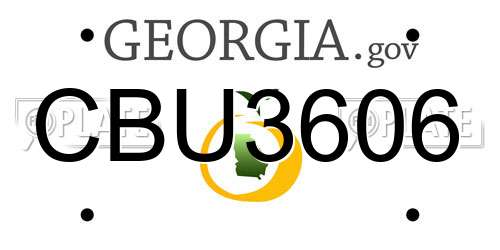 CBU3606 Georgia License Plate