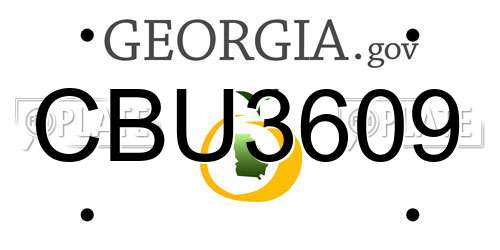 CBU3609 Georgia License Plate