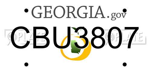 CBU3807 Georgia License Plate