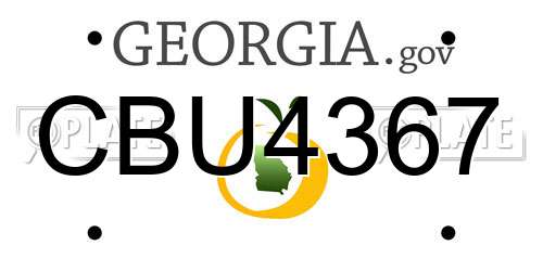 CBU4367 Georgia License Plate