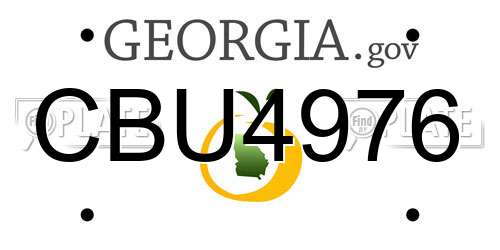 CBU4976 Georgia License Plate
