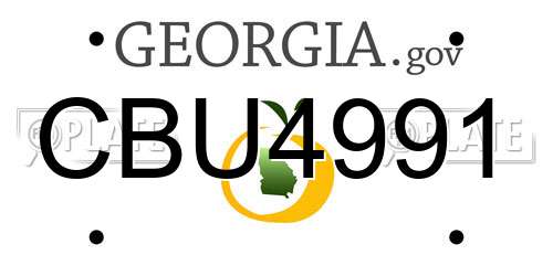 CBU4991 Georgia License Plate