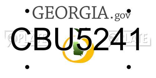 CBU5241 Georgia License Plate