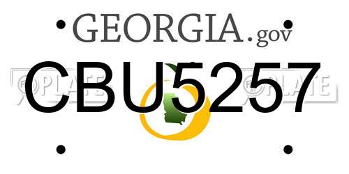 CBU5257 Georgia License Plate