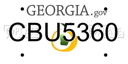 CBU5360 Georgia License Plate