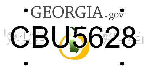 CBU5628 Georgia License Plate