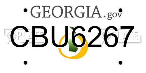 CBU6267 Georgia License Plate