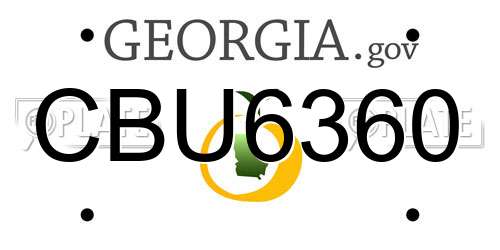 CBU6360 Georgia License Plate