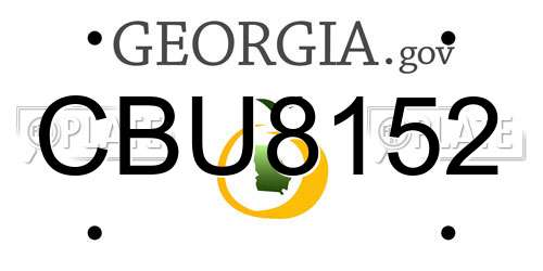 CBU8152 Georgia License Plate