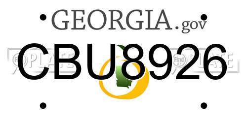 CBU8926 Georgia License Plate